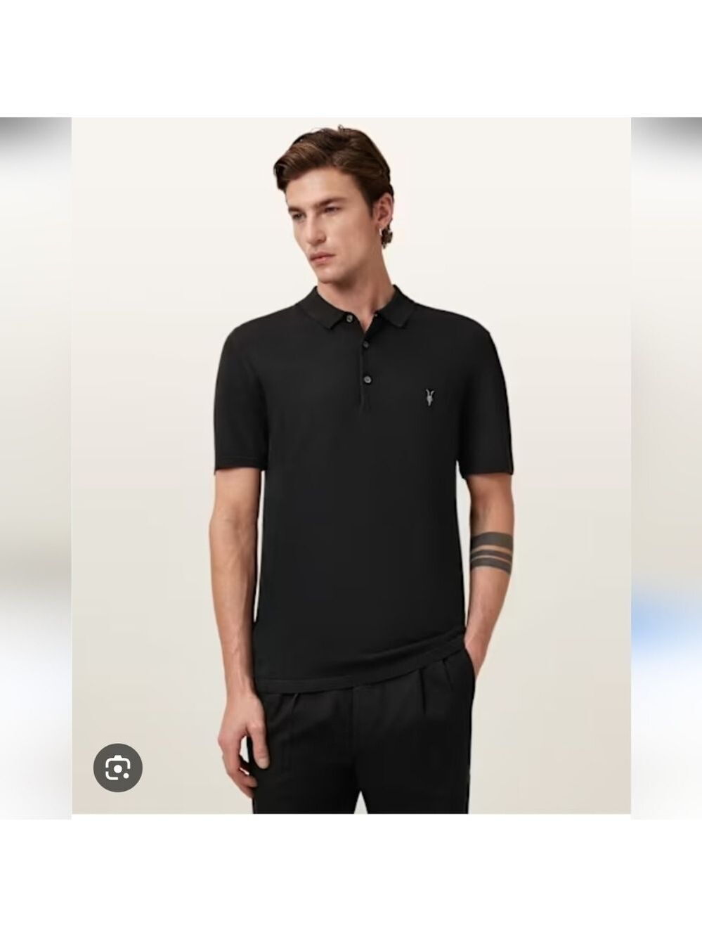 ALLSAINTS | Polo Shirt Mens Black Sz LARGE